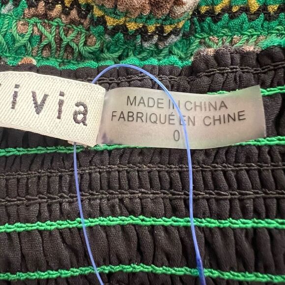 Alice + Olivia Livia Knotted Printed Crepe Halterneck Bra Top Green Size 0 - Picture 8 of 10